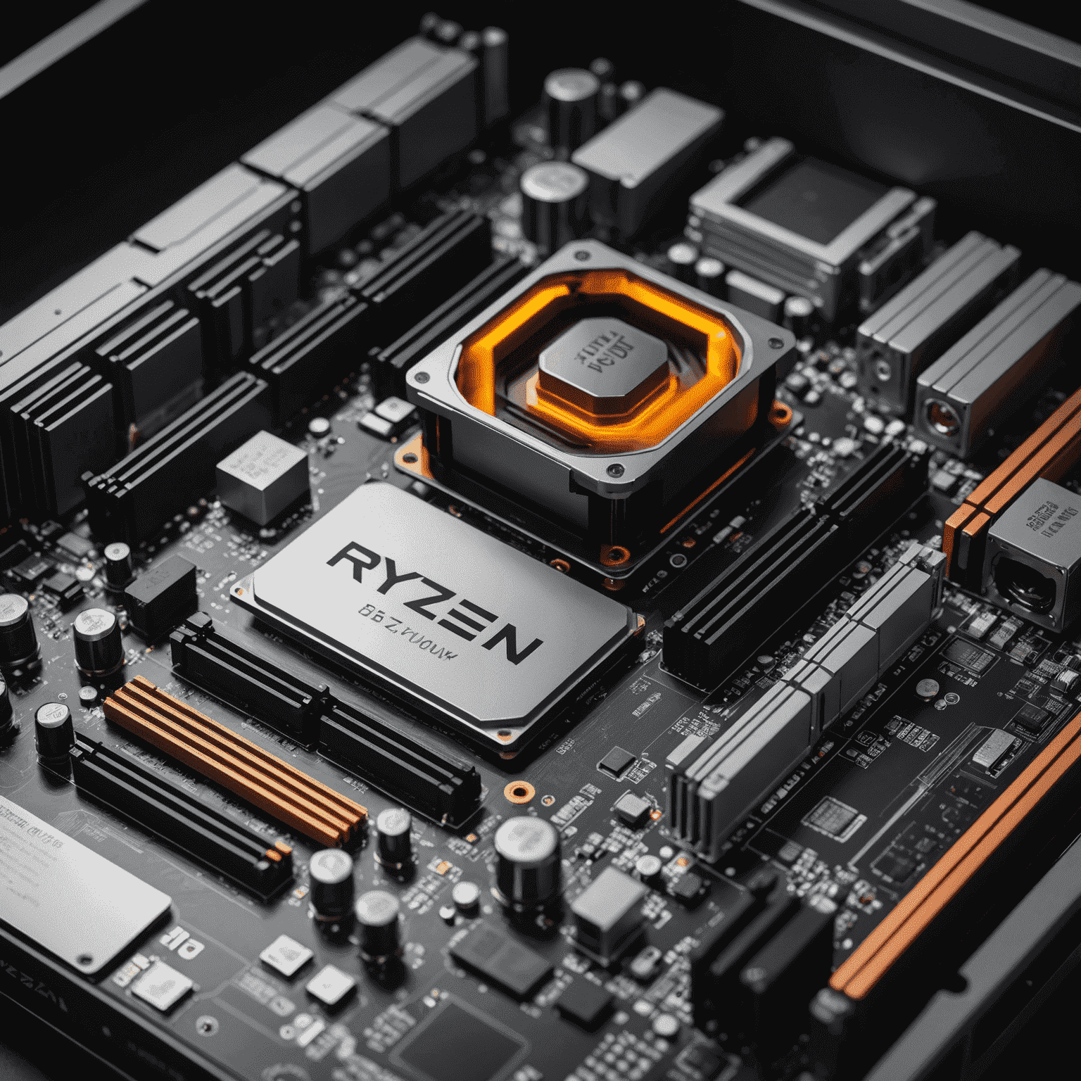 AMD Ryzen 7 5800X processor being installed into a gaming PC motherboard